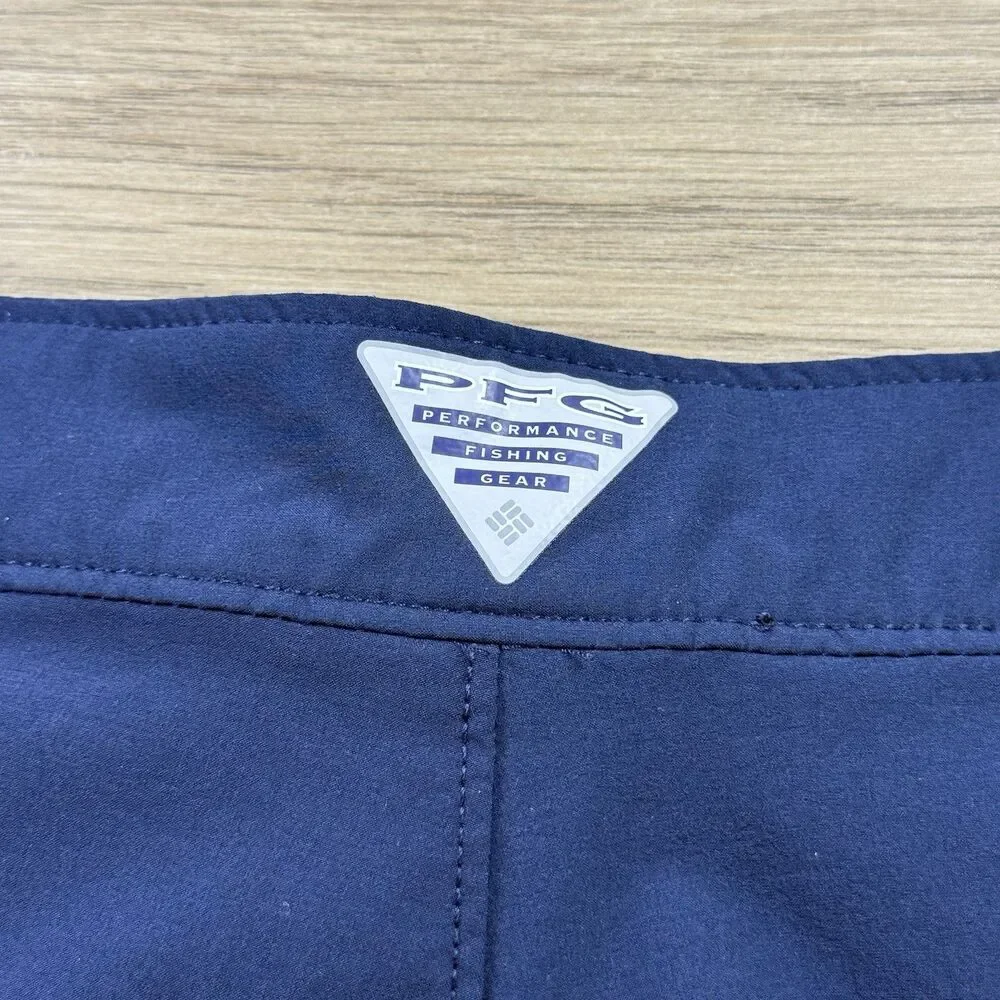 Columbia Shorts Men 34x9 PFG Terminal Tackle Board Shorts Fishing Beach Blue